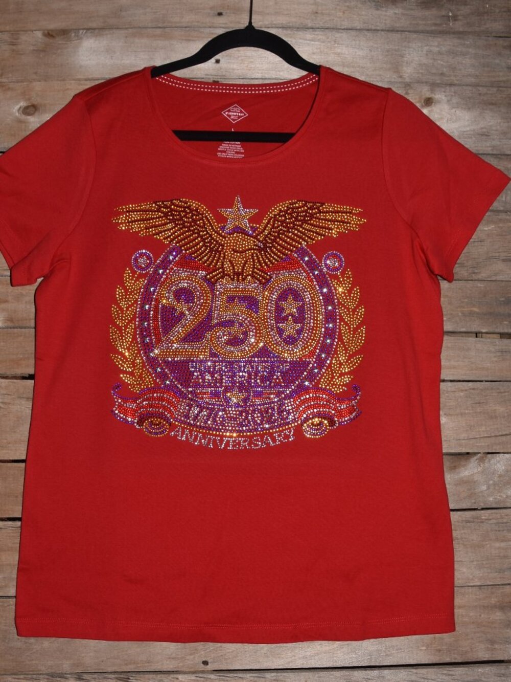 America's 250th Birthday 4th of July rhinestone shirt size XS S M L XL XXL 1X 2…